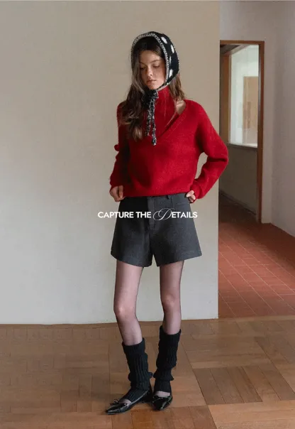 Versatile Warm Polka Dot Tie Neck Ear Muff Scarf