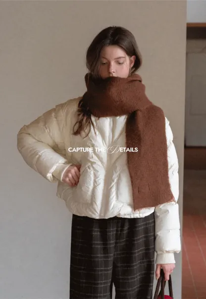 2-Way Short Puffer Jacket with Heart Pockets