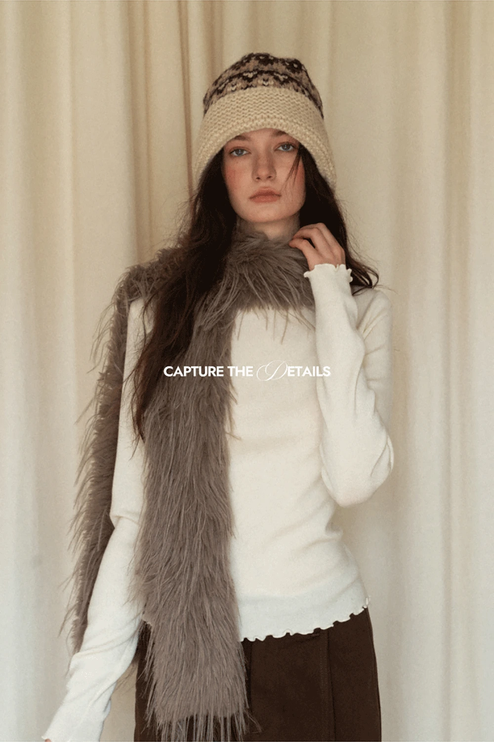 Japanese Vintage Jacquard Wool Blend Beret