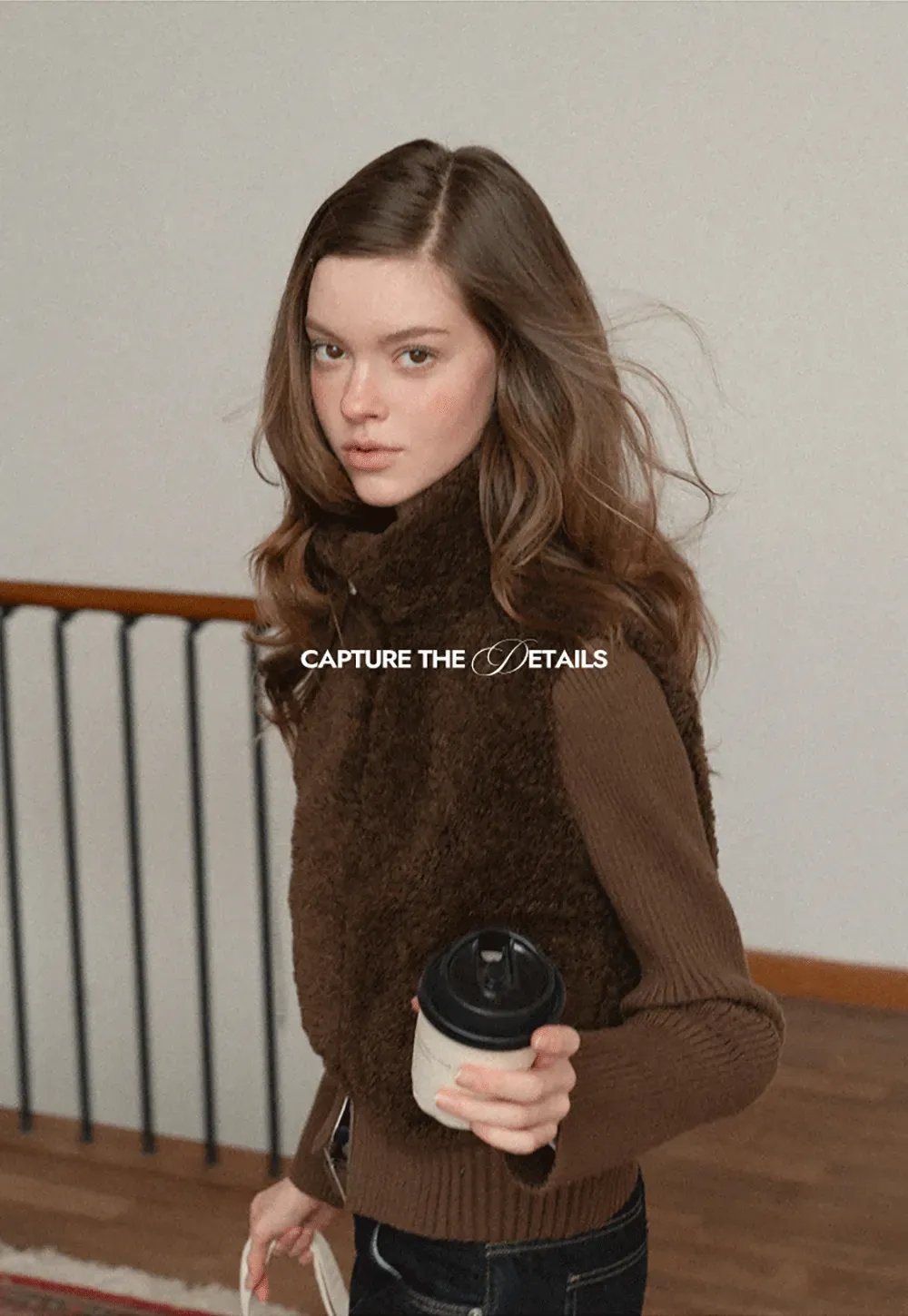 Faux Shearling Panel Knit Jacket