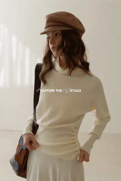 Elegant Knit Top & Flared Skirt Set