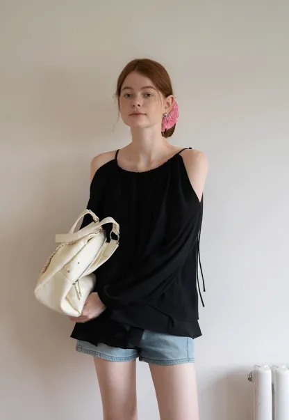 Women’s Off-Shoulder Black Blouse