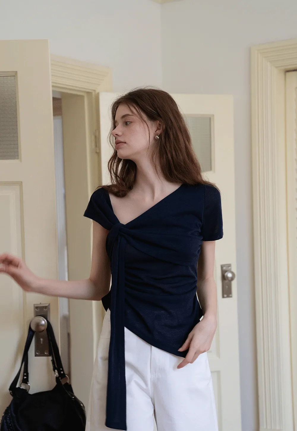 Asymmetrical Tie-Front T-Shirts