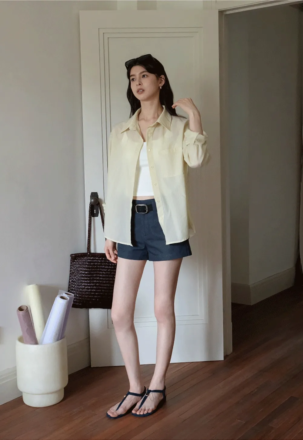 Women’s High Waist Belted Shorts