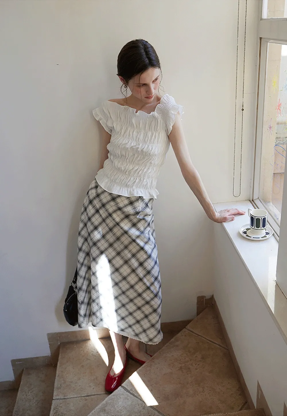 Women’s Plaid A-Line Midi Skirt