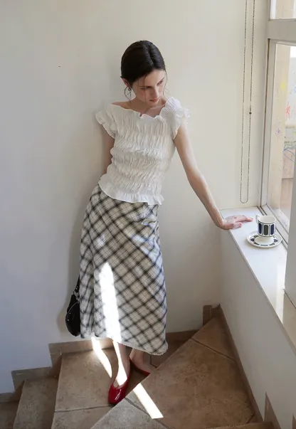 Women’s Plaid A-Line Midi Skirt