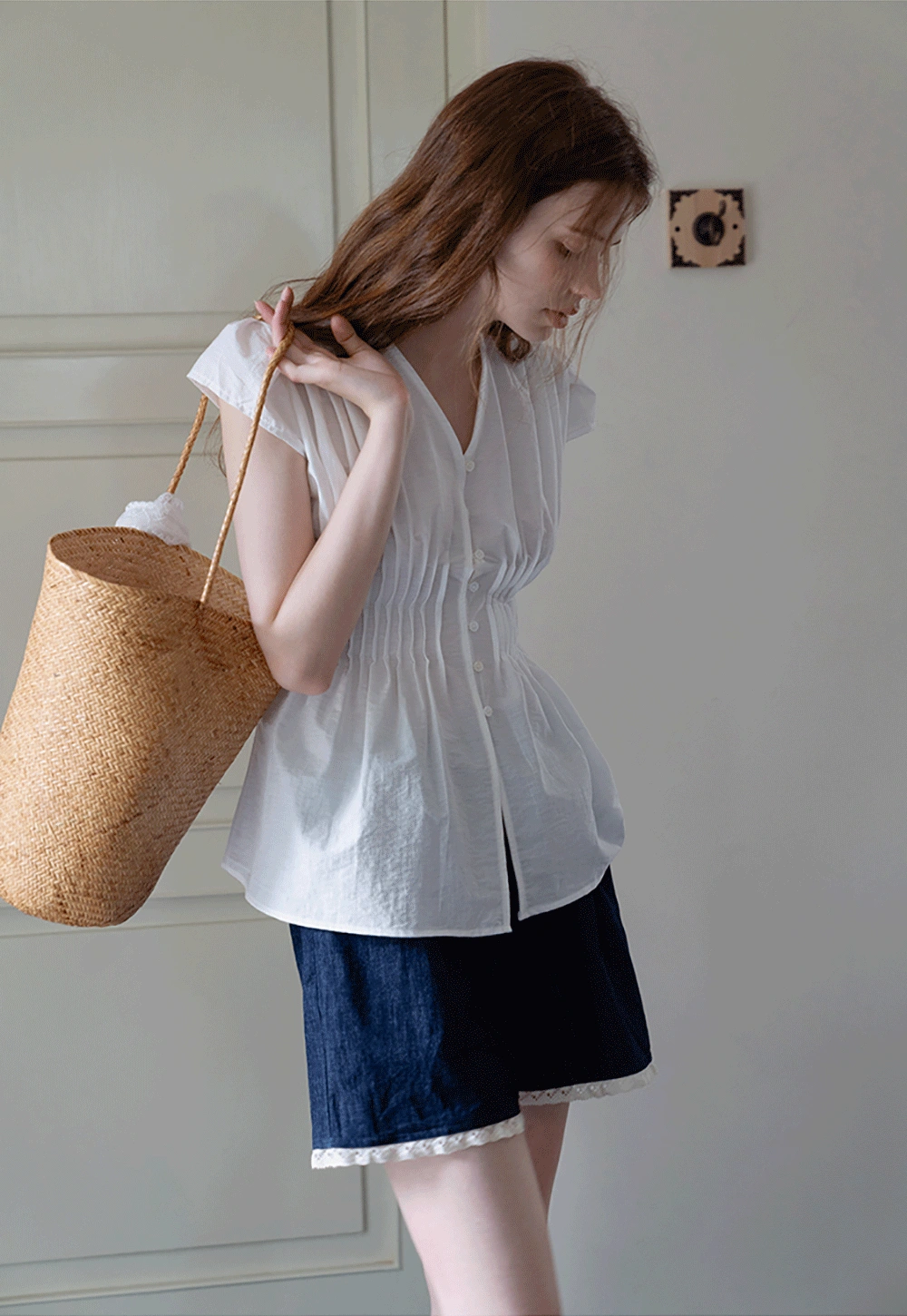 Women's Lace Trim Patchwork Shorts