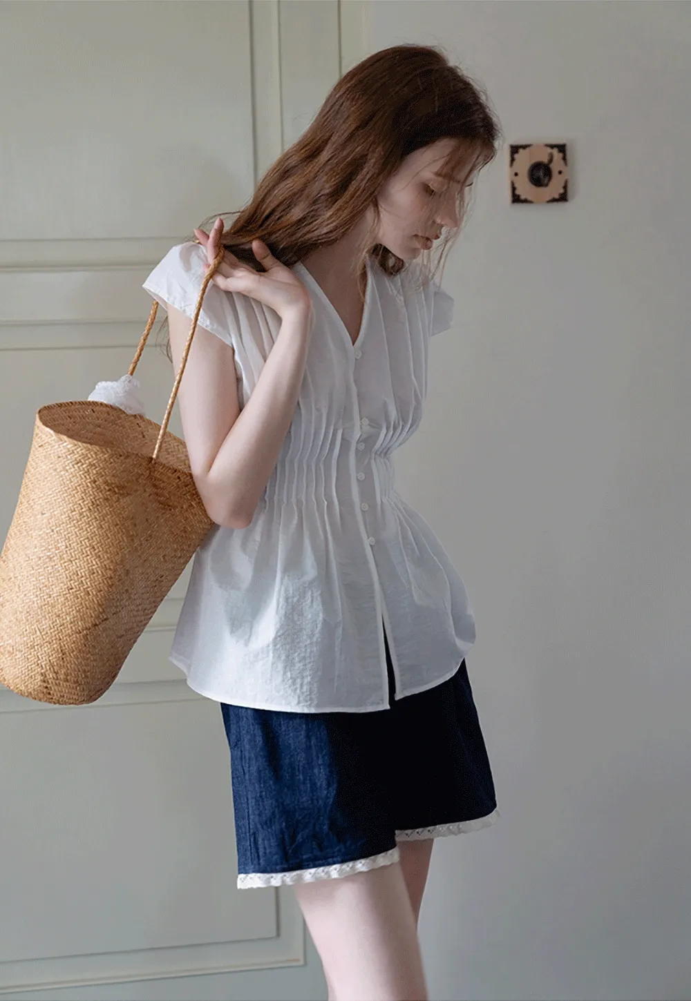 Women's Lace Trim Patchwork Shorts