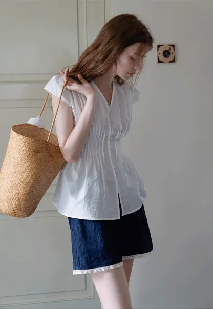 Women's Lace Trim Patchwork Shorts