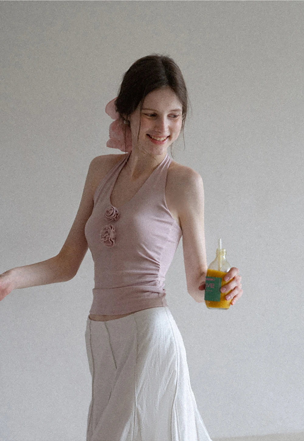 Women’s Rosette Halter Knit Tank