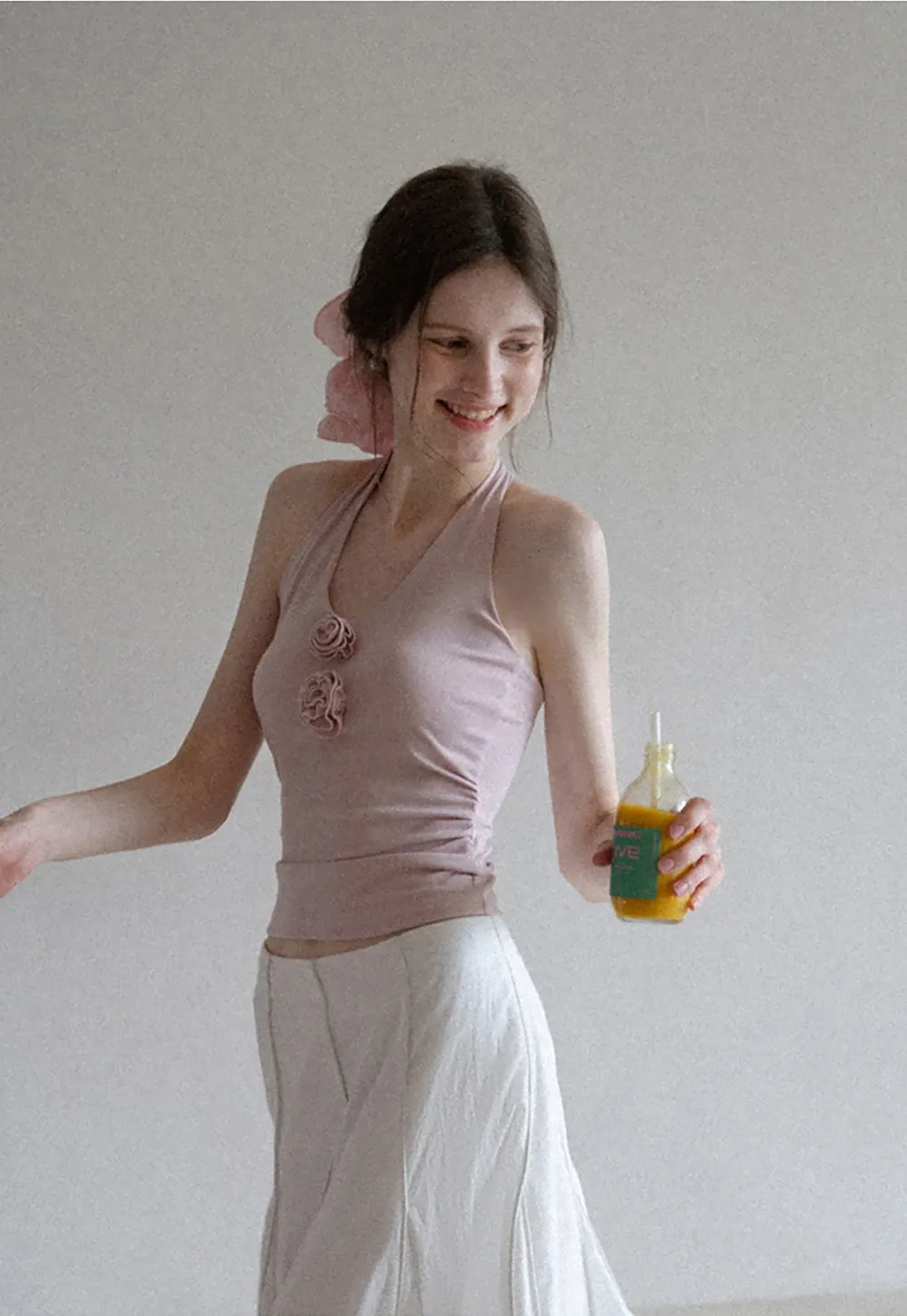 Women’s Rosette Halter Knit Tank