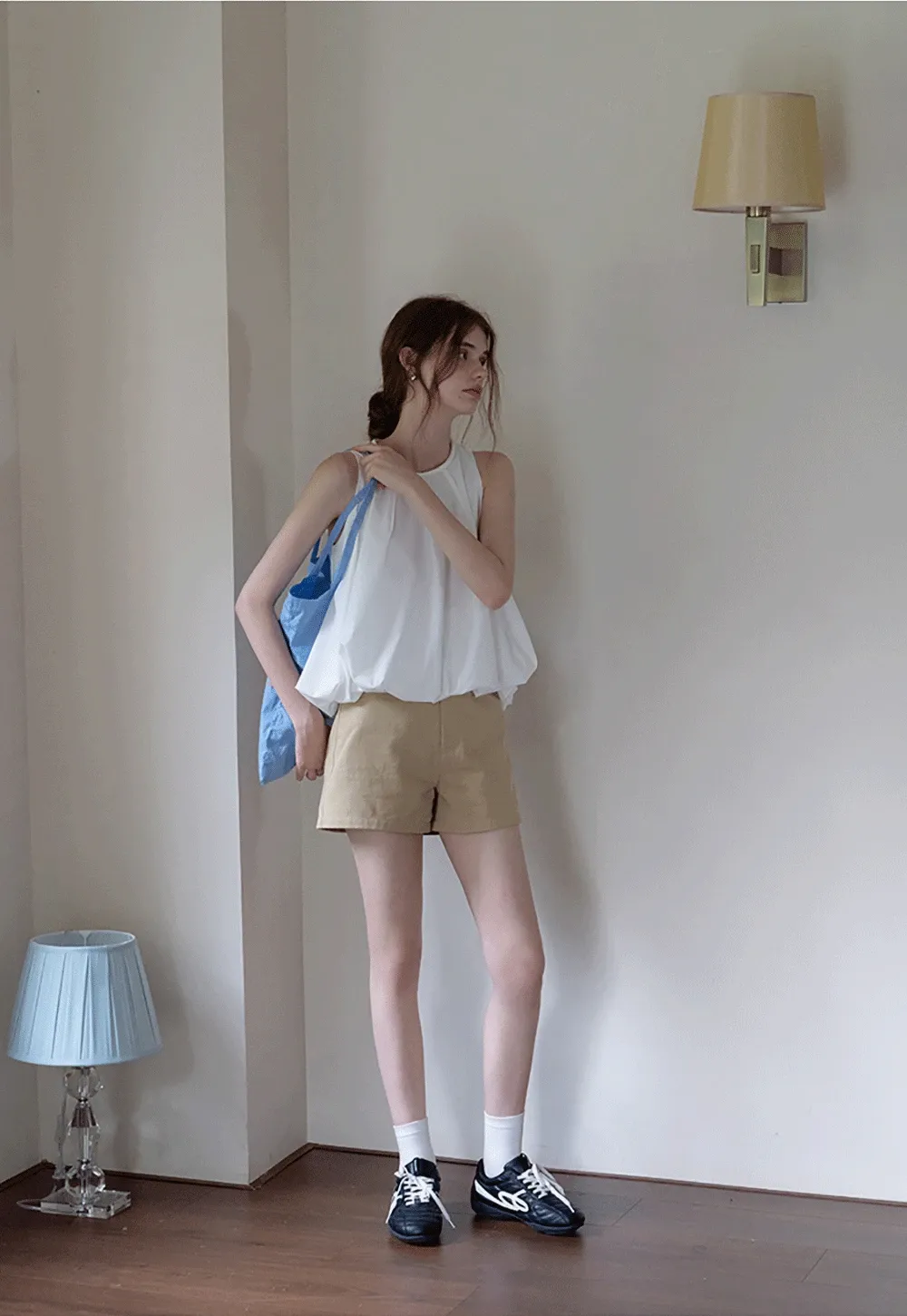Sleeveless Balloon Hem Top