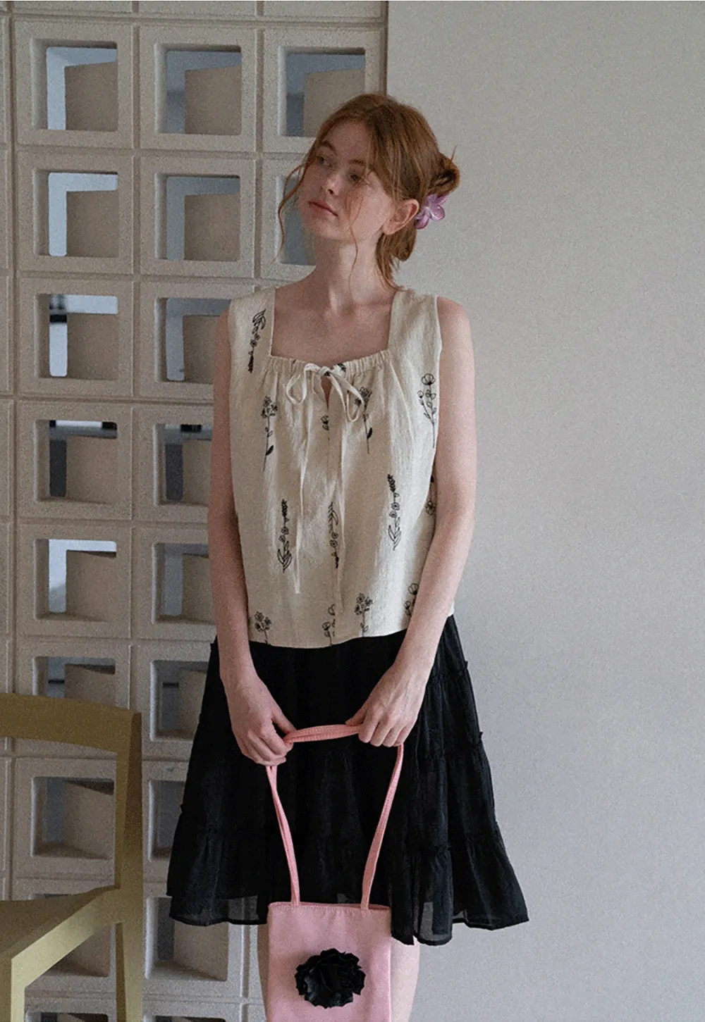 Women’s Floral Tie-Front Tank Top