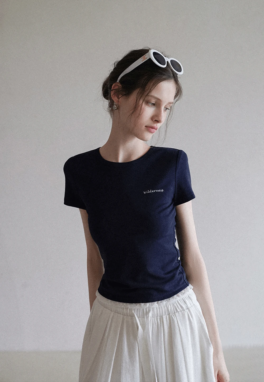 Lace Trim Embroidered T-Shirt