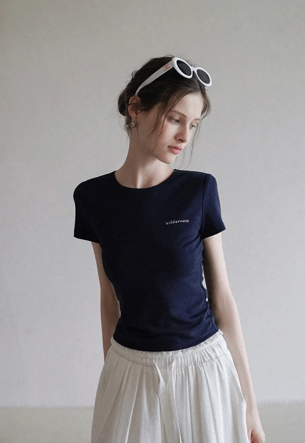 Lace Trim Embroidered T-Shirt
