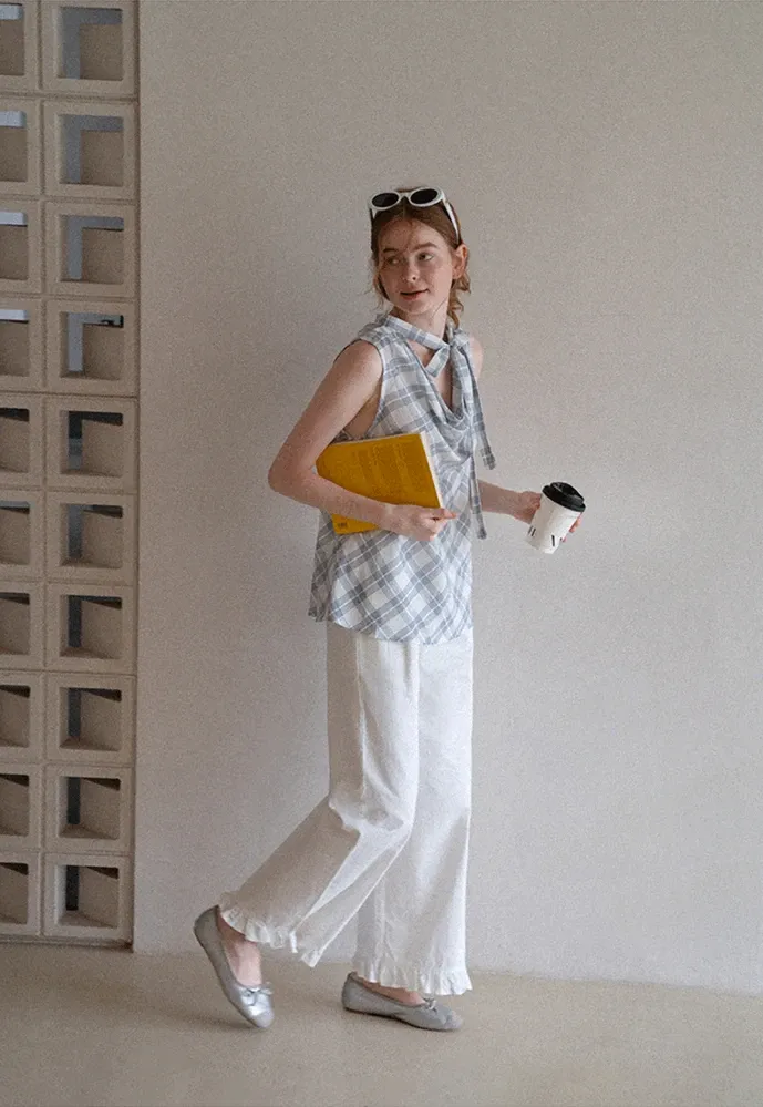Women’s Ruffle Hem Wide-Leg Pants