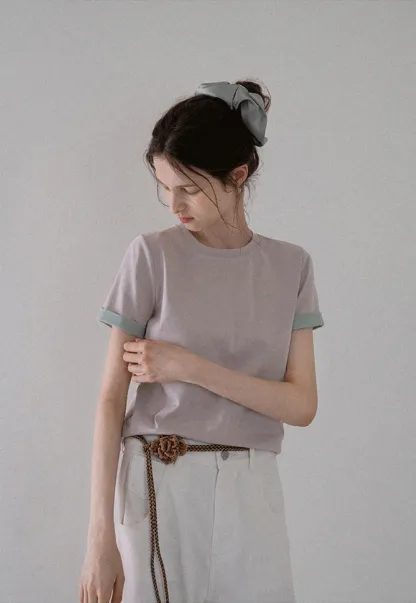 Women's Contrast Trim Crewneck T-Shirt