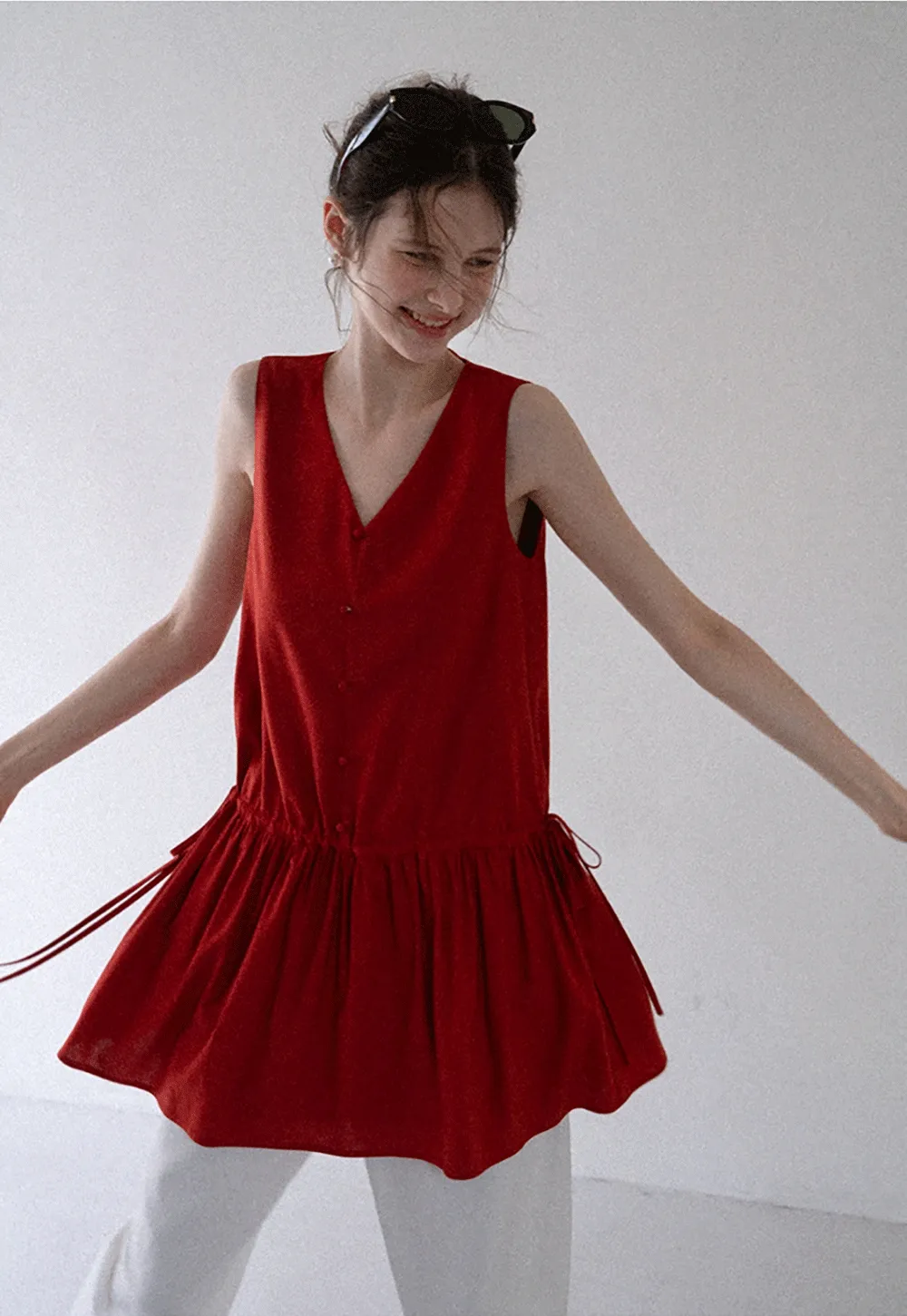 Buttoned Drop-Waist Sundress