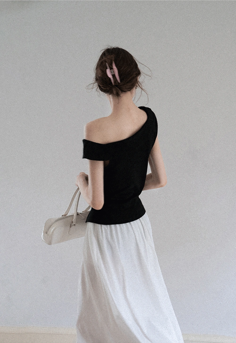 Belted Asymmetric Off-Shoulder Top
