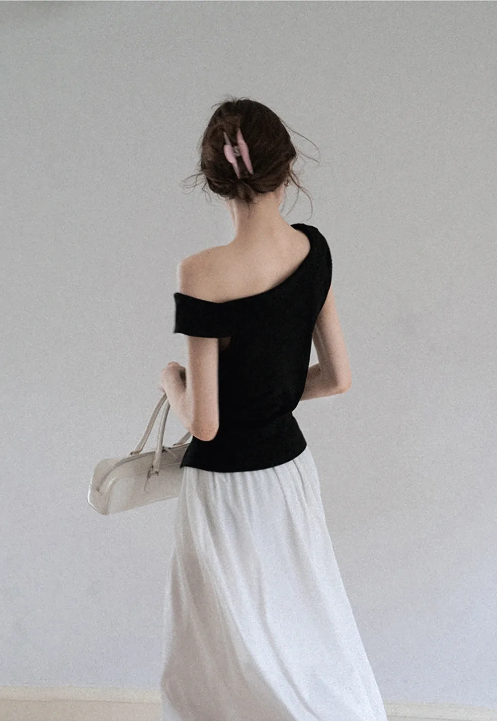 Belted Asymmetric Off-Shoulder Top