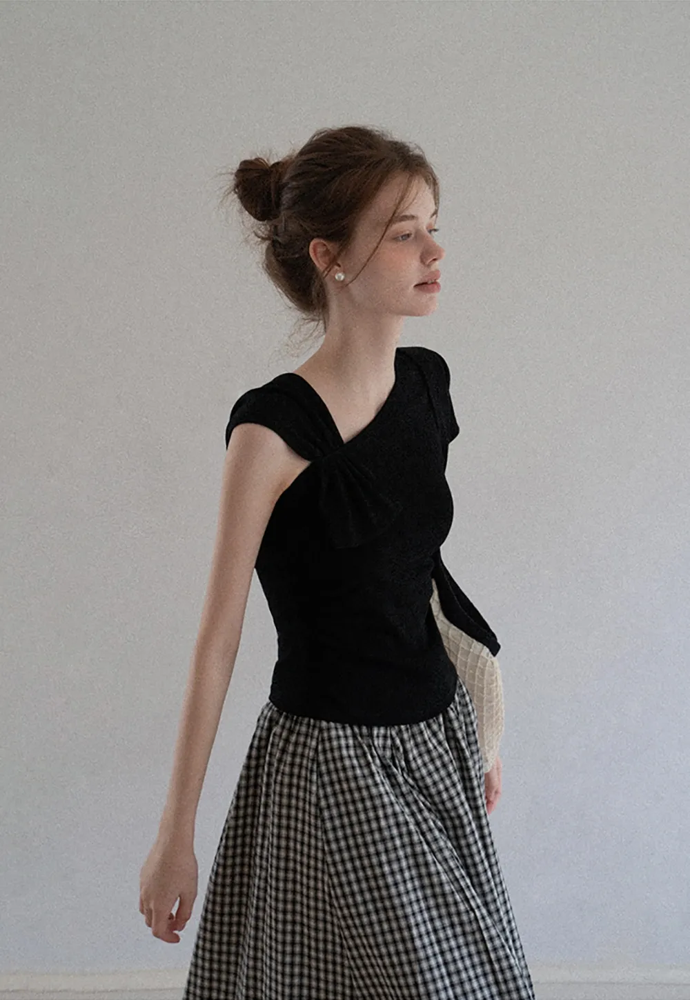 Asymmetric Bow Shoulder Top