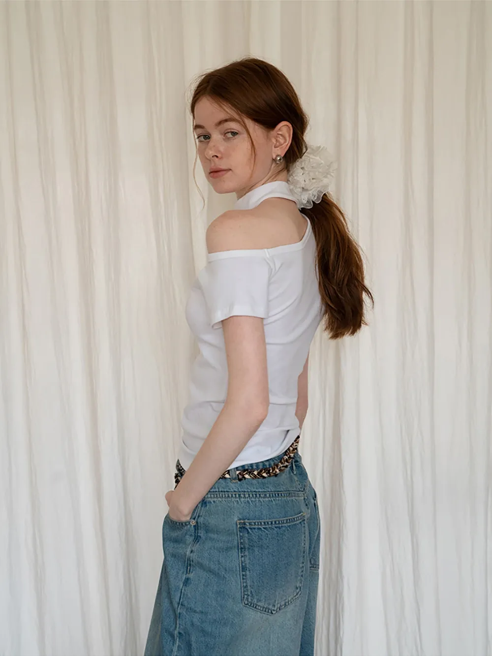 Asymmetrical Neckline Tee