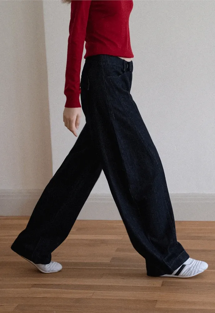 Women Wide‑Leg Denim Pants