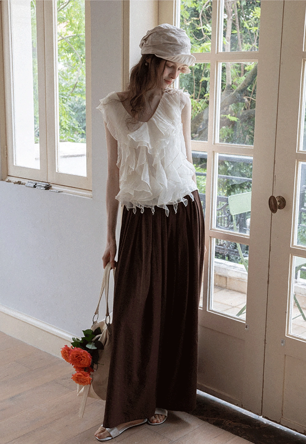 Women's Ruffle Layer Sleeveless Tank Top