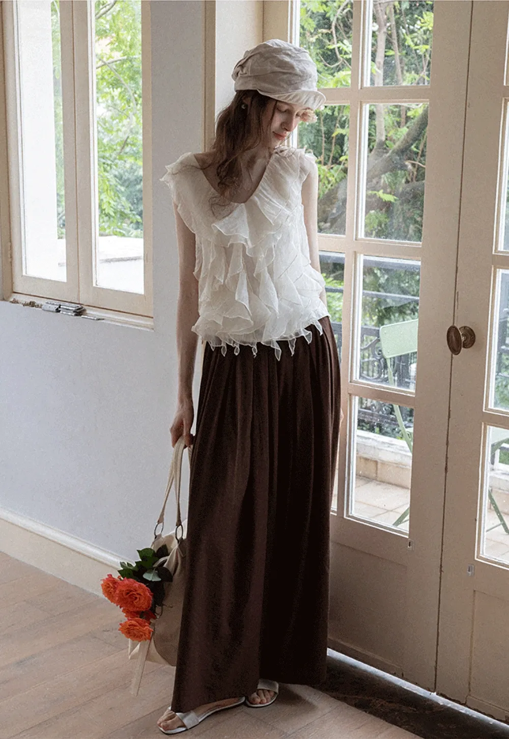 Women's Ruffle Layer Sleeveless Tank Top