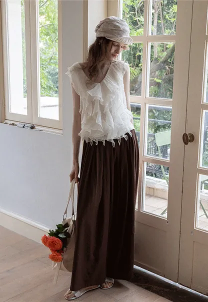 Women's Ruffle Layer Sleeveless Tank Top