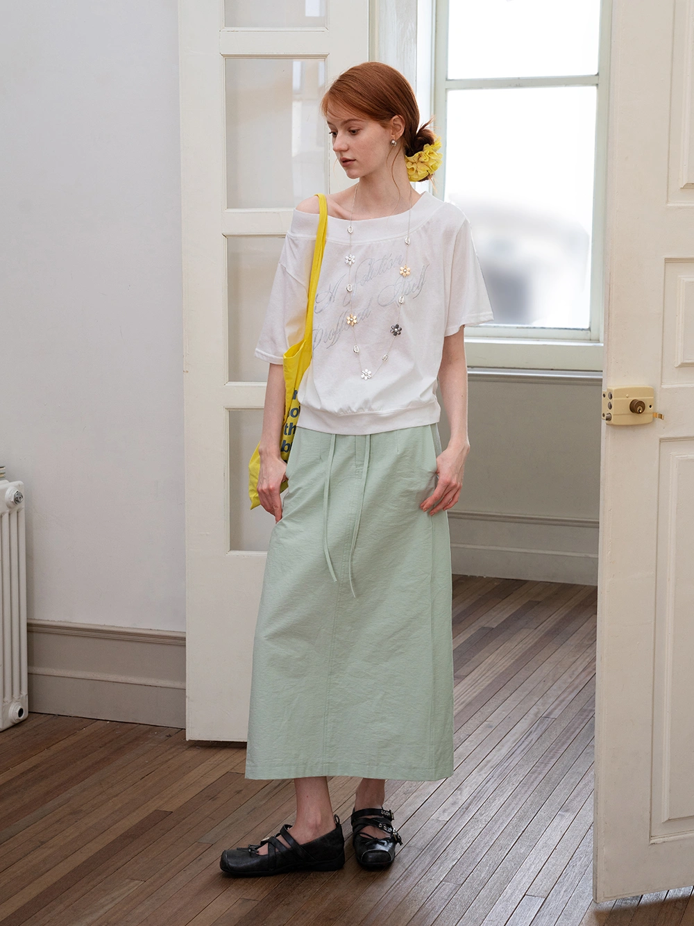 Women's Off-Shoulder Embroidered T-Shirt