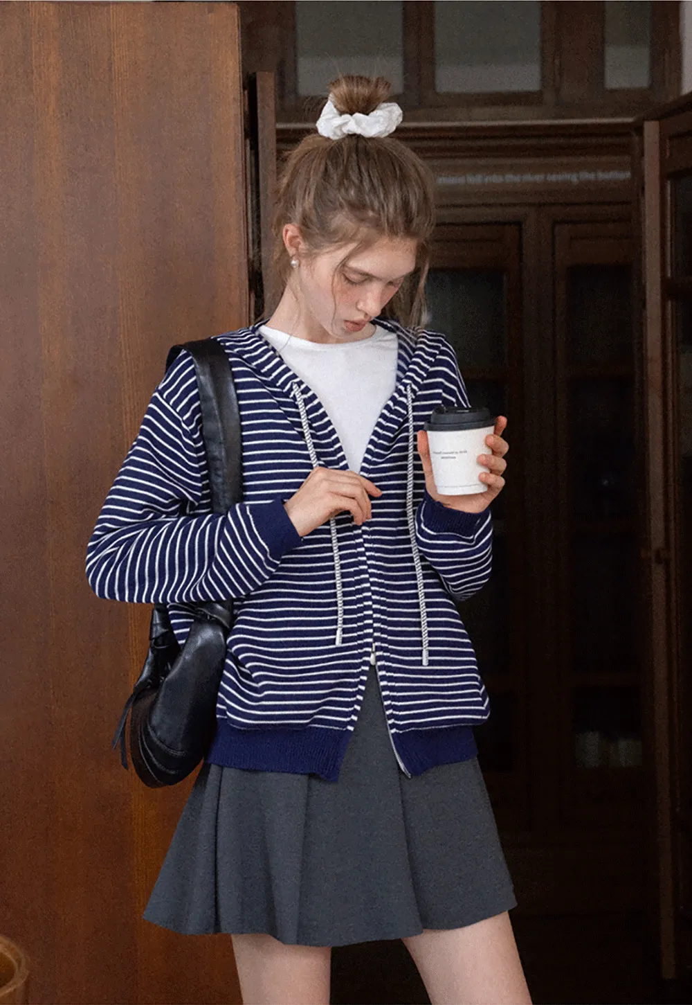 Striped Zip Up Hoodie