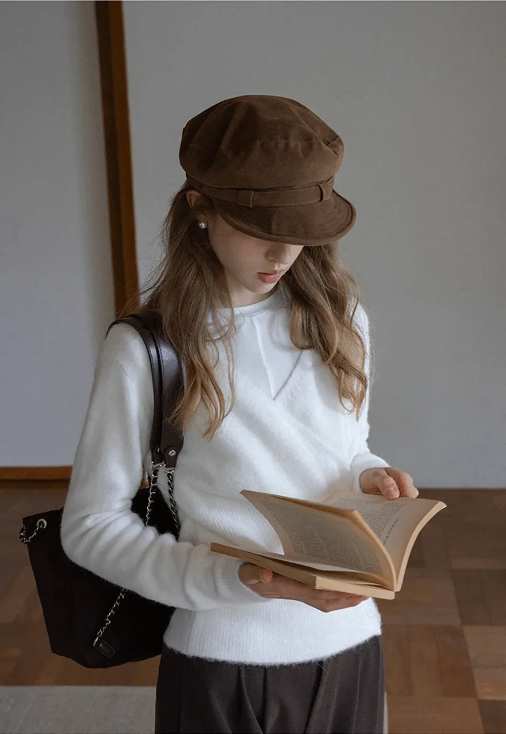 Womens White V-Neck Cardigan