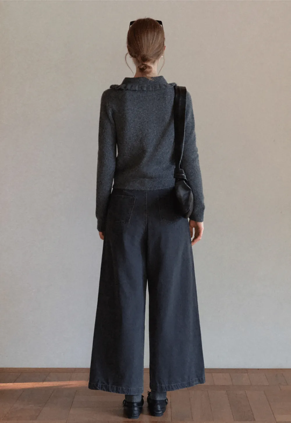 High-Rise Wide-Leg Denim Pants