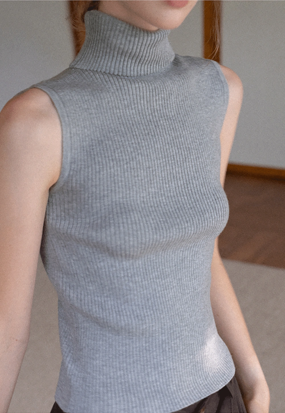 Turtleneck Tank and Long Sleeve Cardigan Set