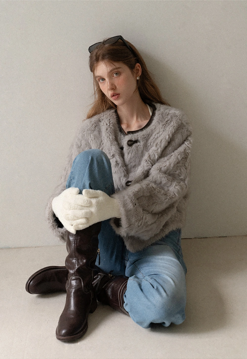 Solid Color Thick Knitted Finger Gloves