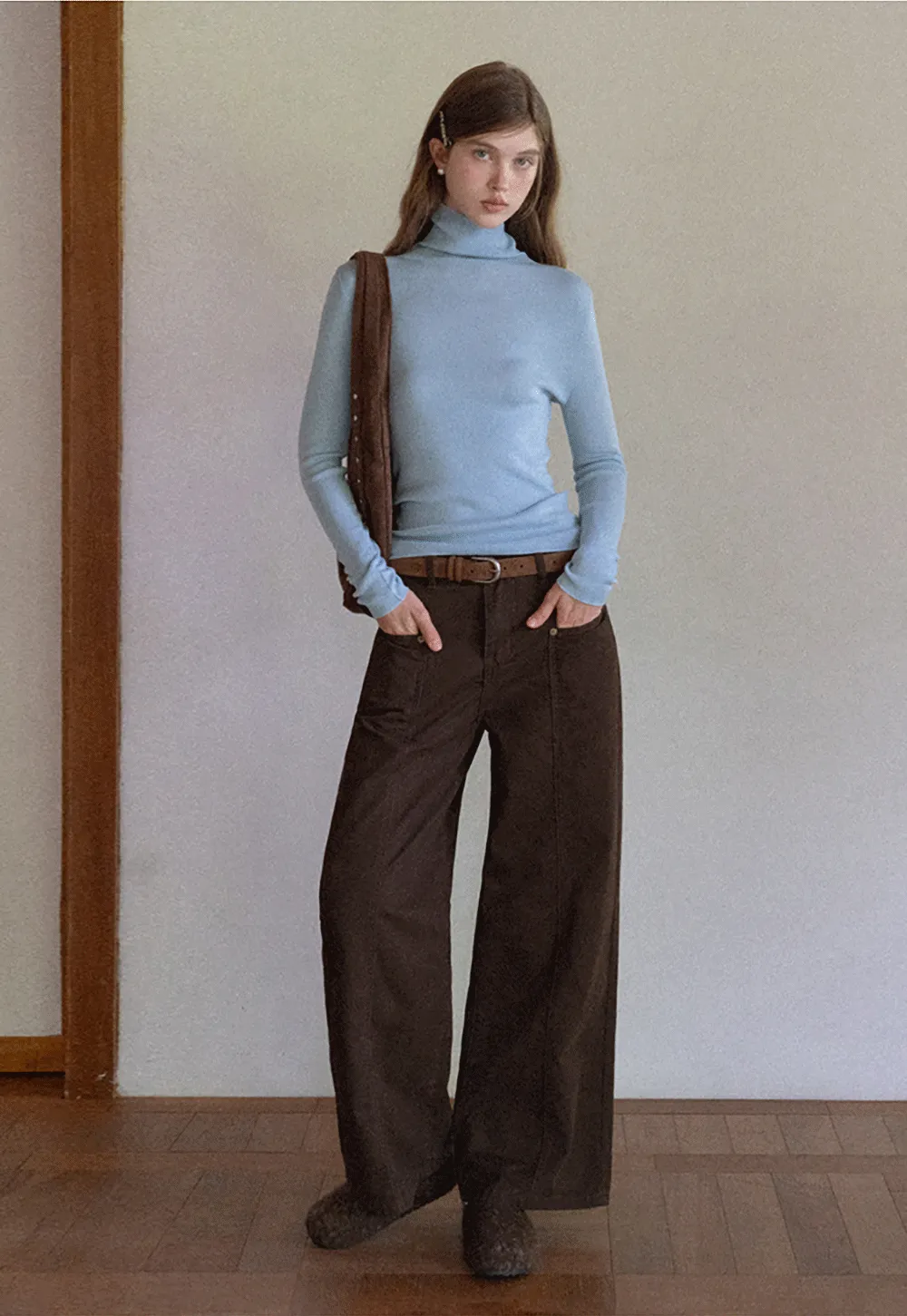 Ribbed Turtleneck Top