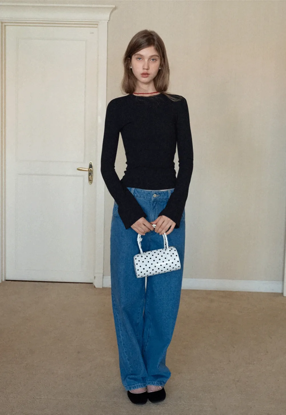 Women Slim Fit Long Sleeve Ribbed Knit Top