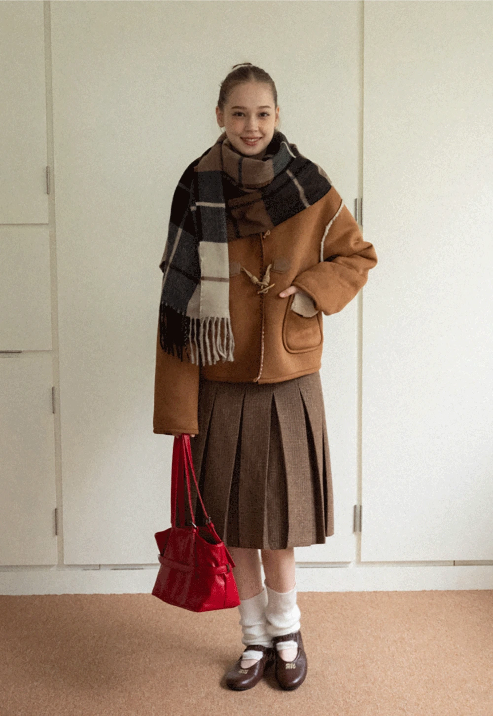 Vintage Plaid Tassel Scarf