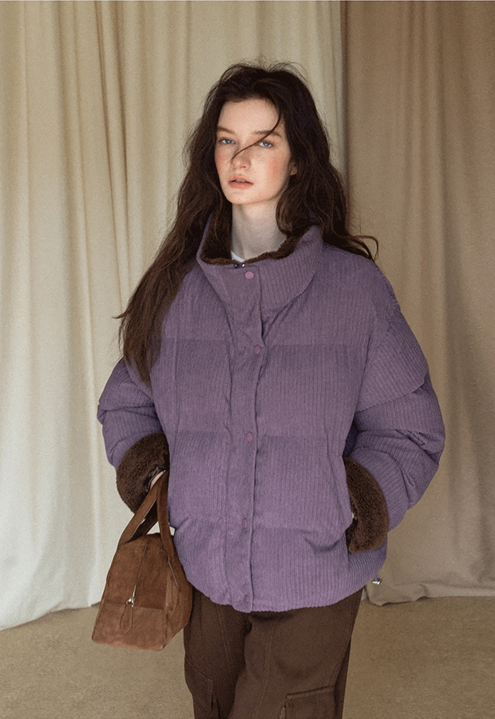 Cozy Corduroy Thick Winter Cotton Coat for Women