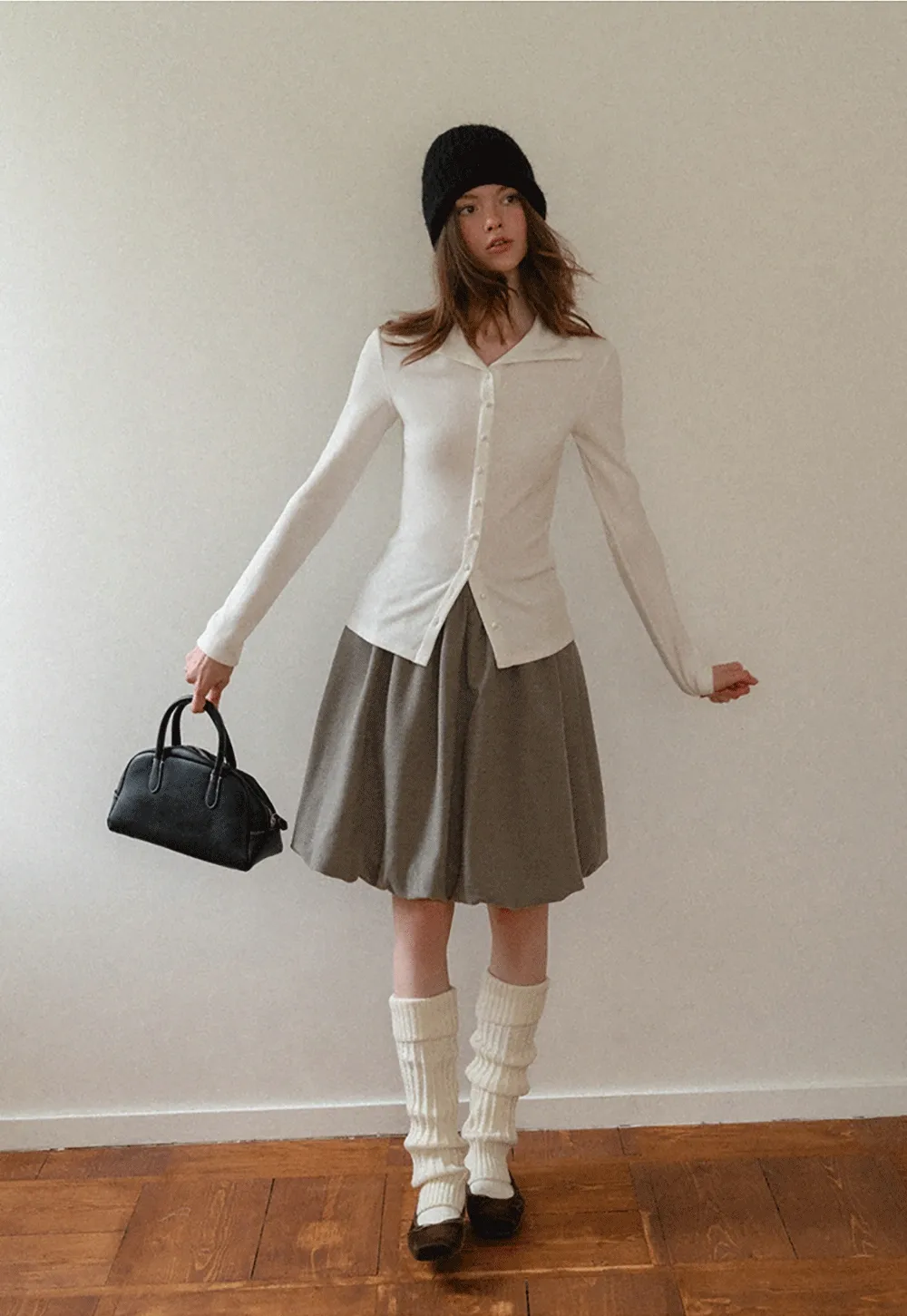 Elegant Ribbed Top with Button Detailing