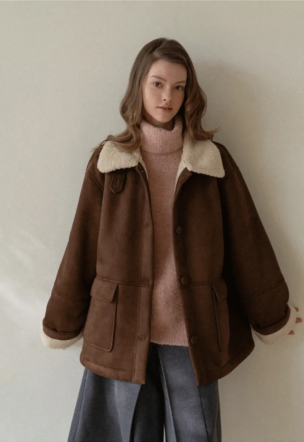 Oversized Turtleneck Knit Sweater