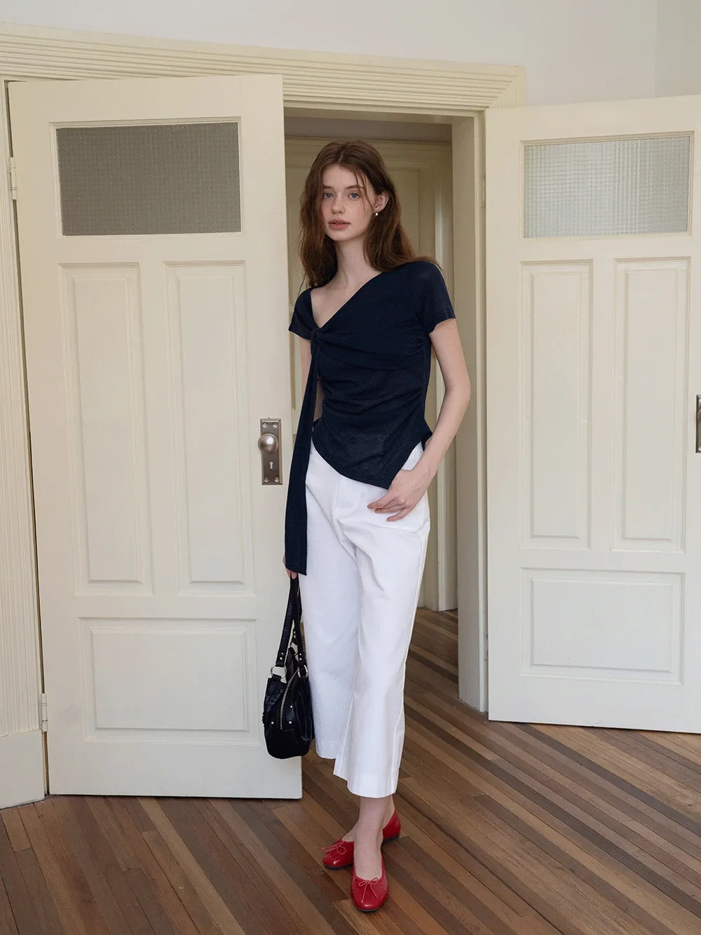 Asymmetrical Tie-Front T-Shirts