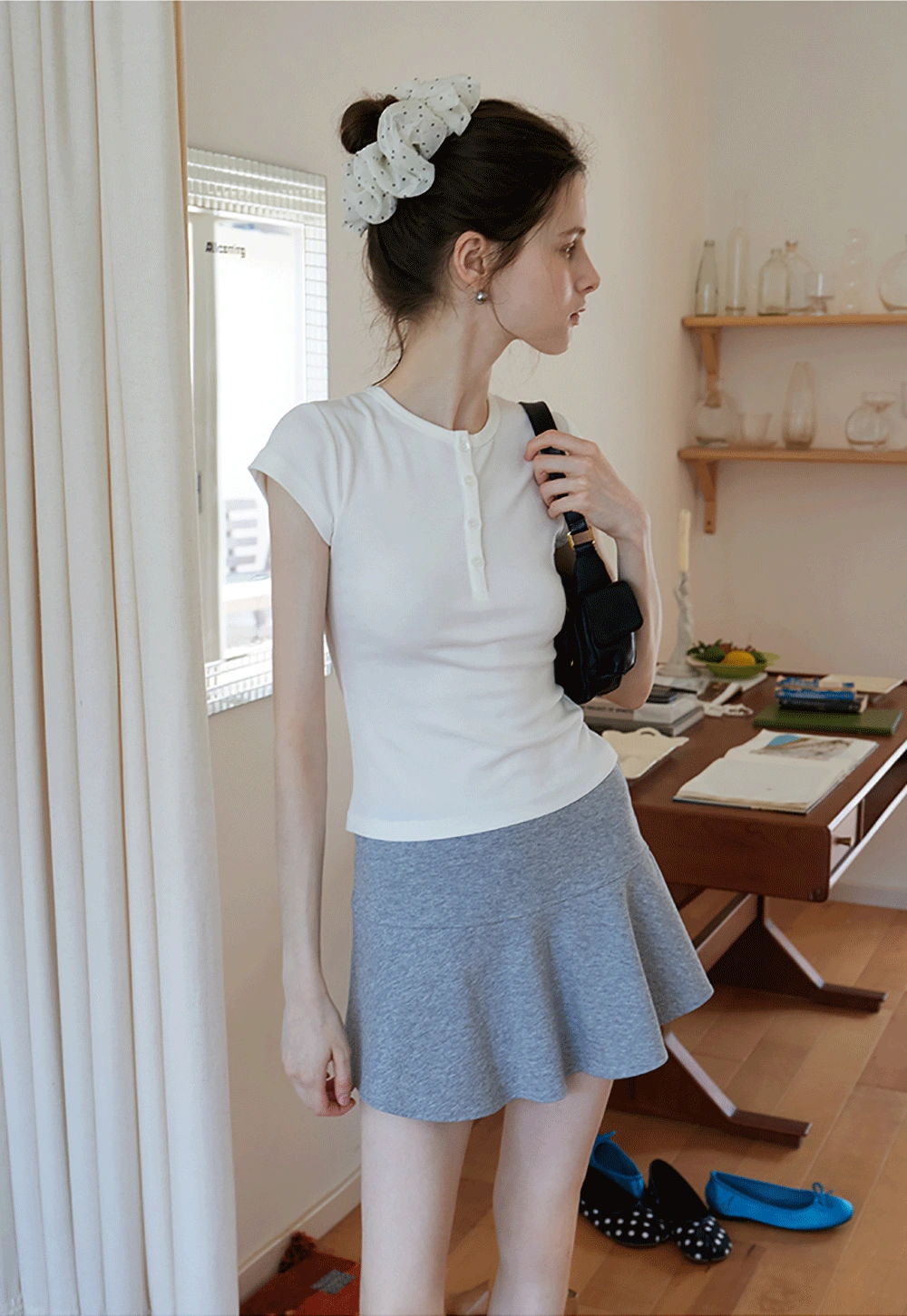 Women’s High Waist Flared Mini Skirt