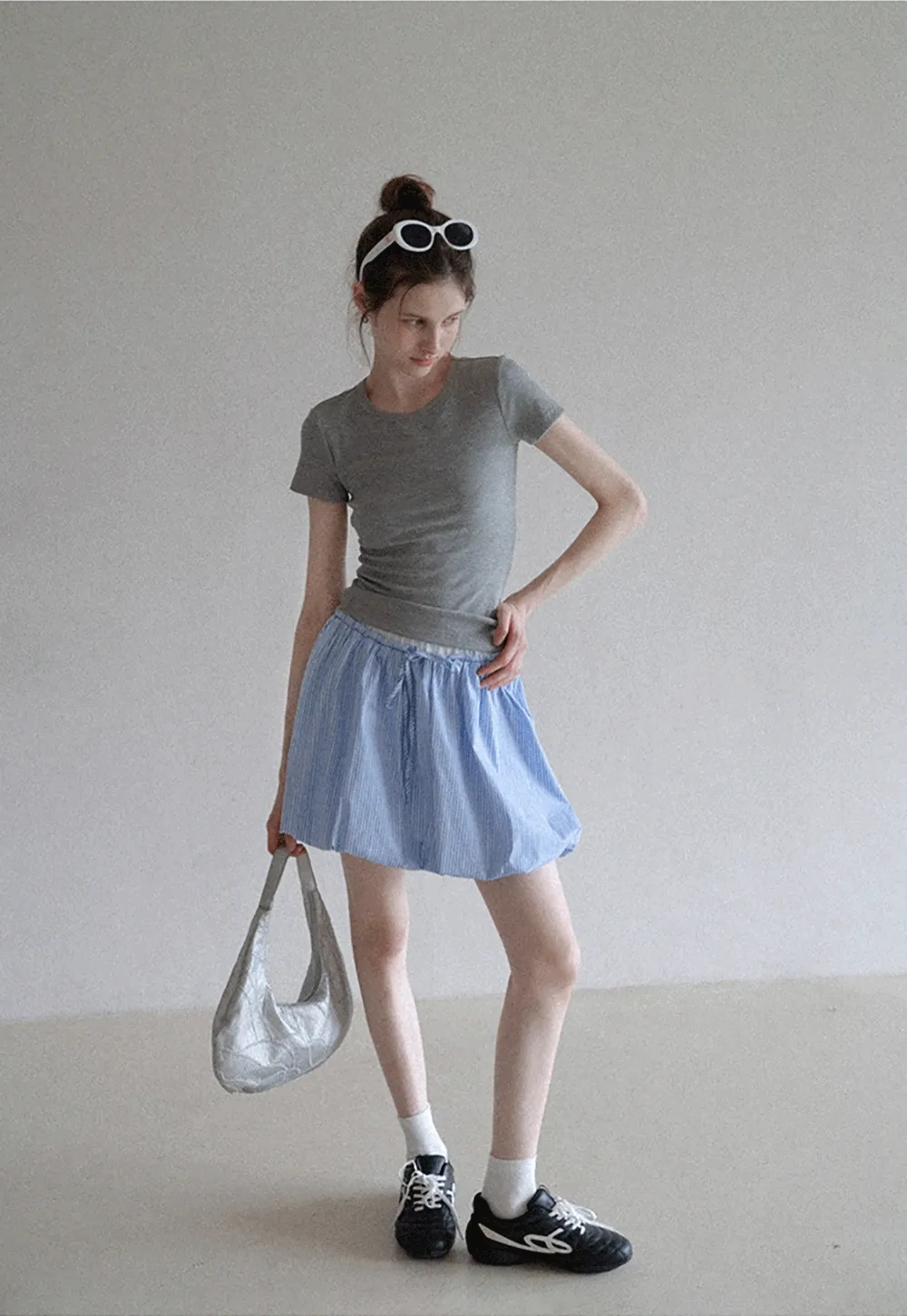 Women’s Basic Ribbed Knit T-Shirt
