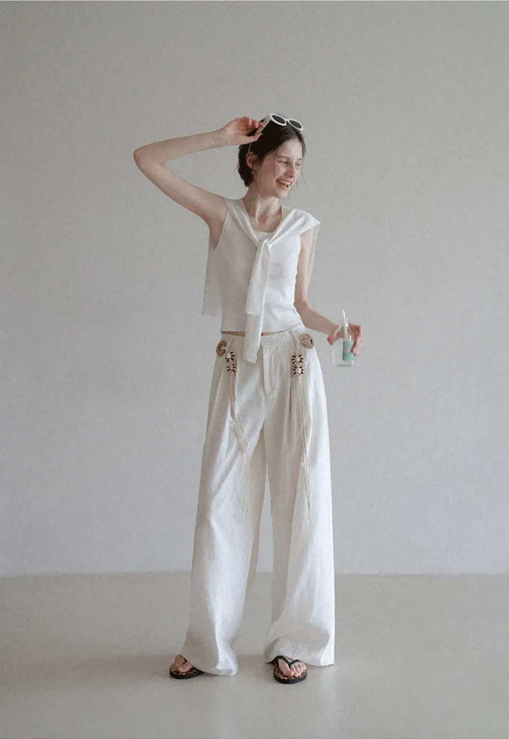 Boho Shell Tassel Wide Leg Pants