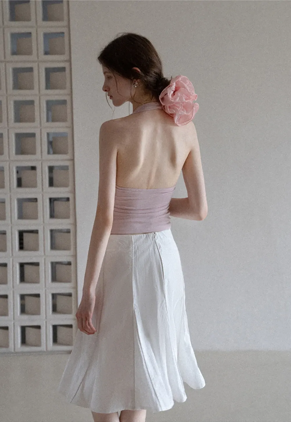 Women’s Rosette Halter Knit Tank