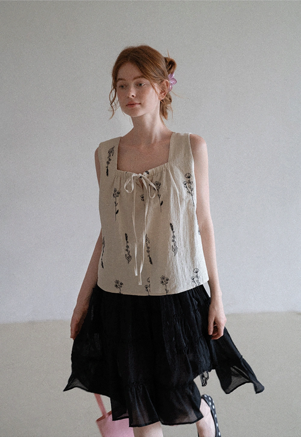 Women’s Floral Tie-Front Tank Top