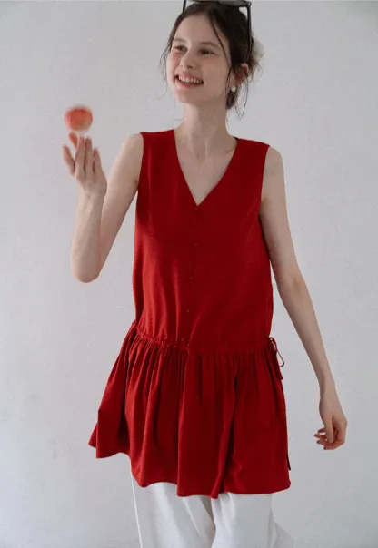 Buttoned Drop-Waist Sundress