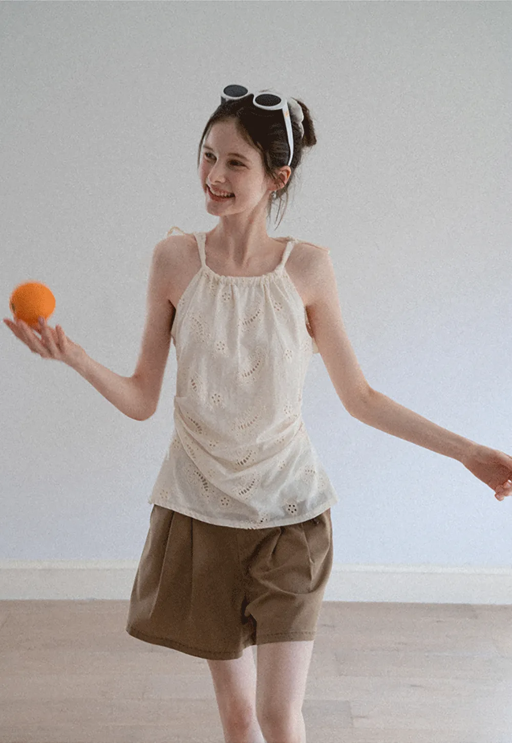 Eyelet Embroidered Cami Top